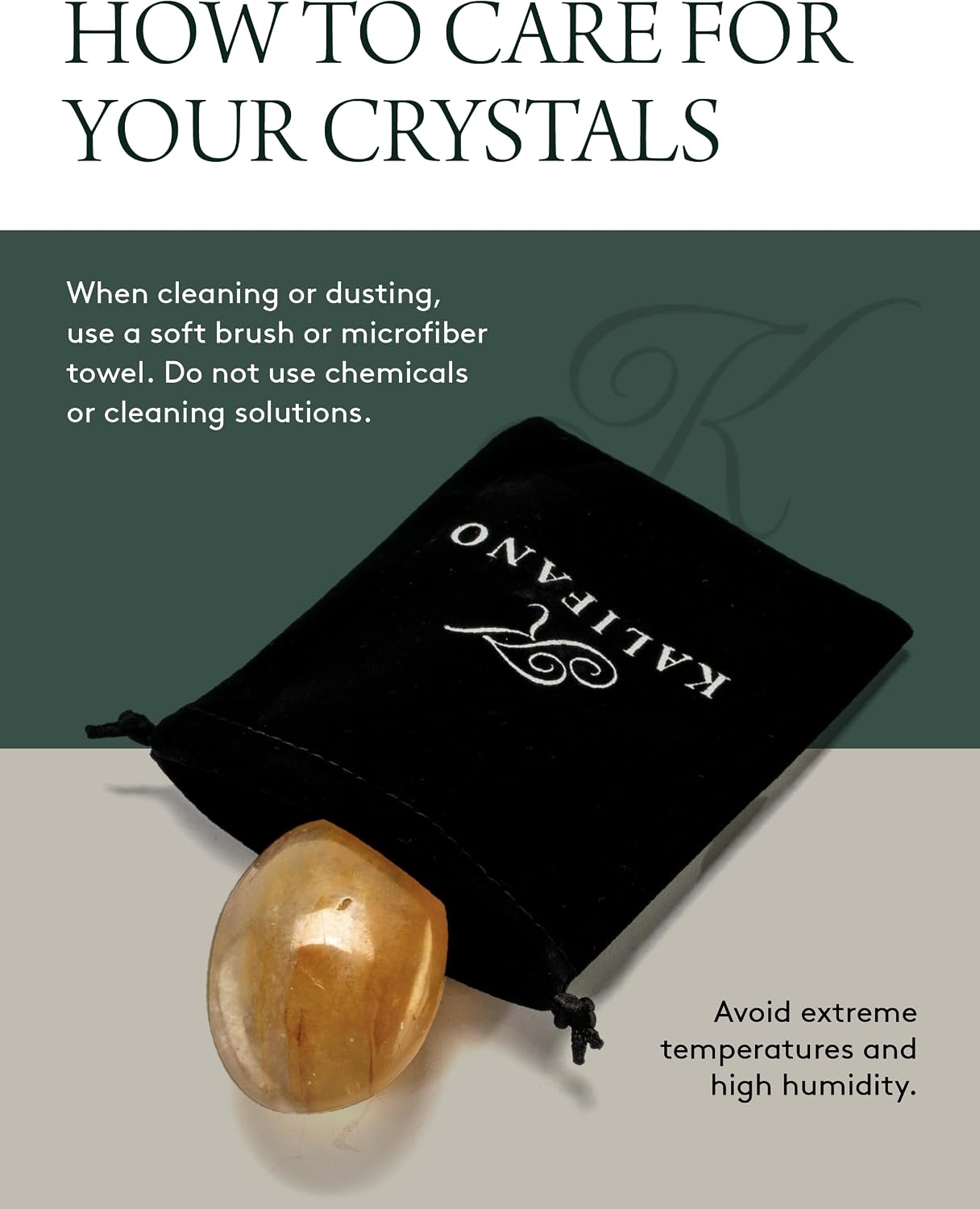 KALIFANO Palm Stone with Healing & Calming Effects - AAA+ Grade High Energy Worry Stone with Information Card - Reiki Crystal Used for Courage (Family Owned and Operated)