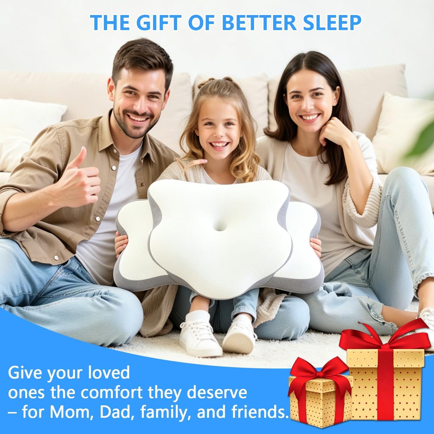 Ergo Pillow for Sleep Apnea, Neck Pain, and Snoring Relief | Cervical Neck Pillow for Neck Pain Relief & Side Sleeper | Orthopedic Memory Foam with Ergonomic Neck Support, Gray, Standard