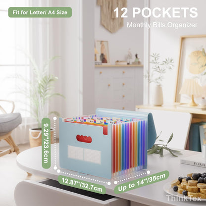 ThinkTex Accordion File Organizer, 12 - Pocket Expanding File Folders