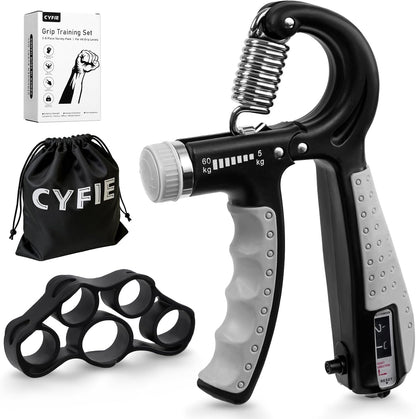 CYFIE Grip Strength Trainer Kit Adjustable 10-132Lbs Hand Exerciser Counter