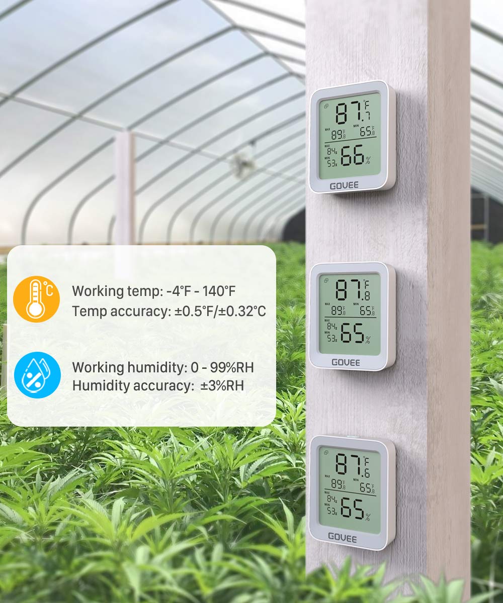 Govee Indoor Hygrometer Thermometer H5075 with Bluetooth App Control