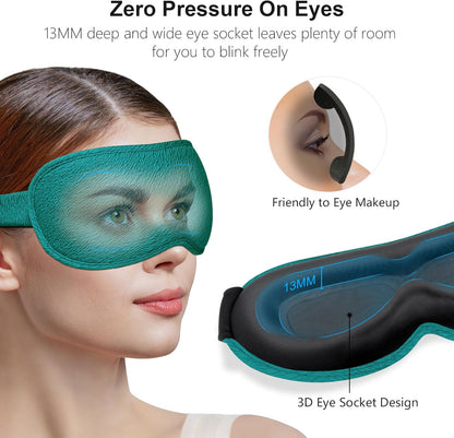 Gritin 100% Blackout Sleep Eye Mask for Women Men, Zero Pressure Sleeping Mask - Ergonomic Design 3D Cutout Eye Movement and Eyelash Friendly Night Blindfold, Ultra Soft Comfortable for Sleeping