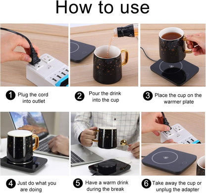Misby Mug Warmer, Coffee Cup Warmer with Auto Shut Off, Gravity-Induction Coffee Warmer for Desk Use, Coffee Mug Warmer for Coffee Lovers Gift Keep Beverages Coffee Warmer (Black)
