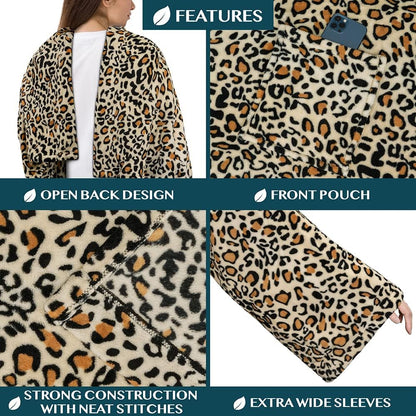 PAVILIA Wearable Blanket with Sleeves for Adult Women Men, Cozy Fleece Warm Wrap Throw with Arms, Gifts for Christmas, Wife
