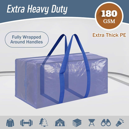Extra Heavy Duty Large Moving Bags with Strong Zipper, Dark Blue