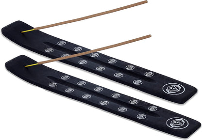 Bless-International Traditional-Handmade-Burner Wooden-Incense-Stick-Holder Ash-Catcher-Stand for-Aromatherapy-Meditation-Yoga (Incense Holder 10 inch(2 pcs))
