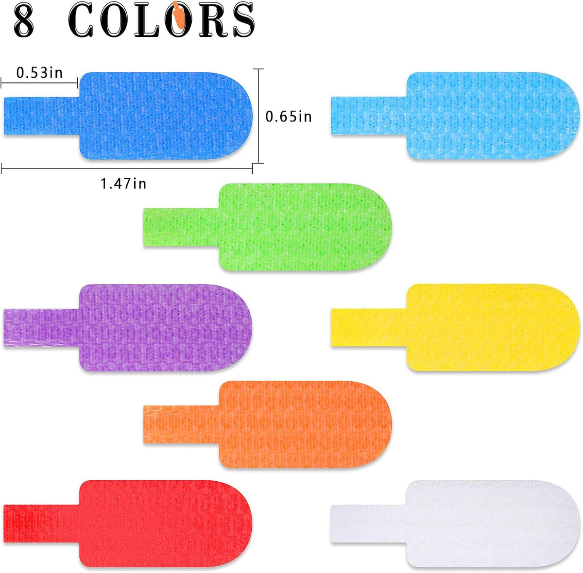 Outus 50 Pcs Cable Labels Multi Color with Writable Surface, Classic Style