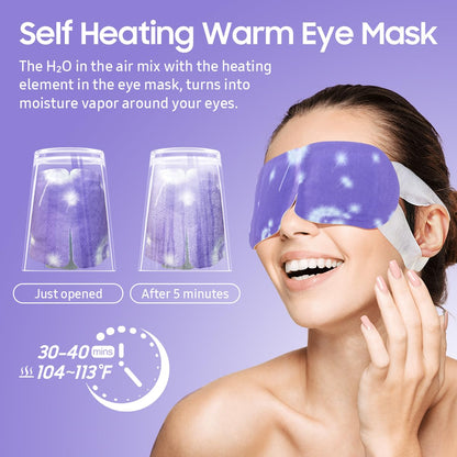 BeHoomi Steam Eye Mask, 10Packs Heated Eye Mask, Self Heating Disposable SPA Warm Compress for Eyes Sleep Mask, Travel Essentials & Relaxation Gifts for Women (Unscented)