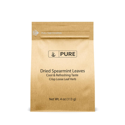 Dried Spearmint Leaves (4 oz) Fresh Flavor, Loose Leaf Tea Additive, Cool & Refreshing, Add to Tea