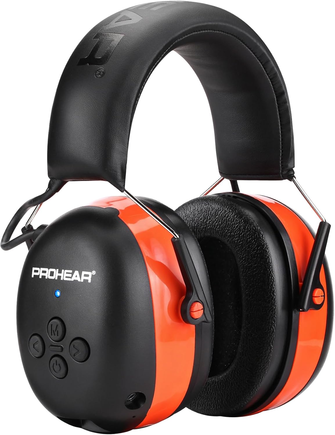 PROHEAR 037 Bluetooth 6.0 Hearing Protection Headphones with Rechargeable 1500mAh Battery, 30dB SNR Safety Noise Reduction Ear Muffs 120H Playtime for Mowing, Workshops, Snowblowing - Black