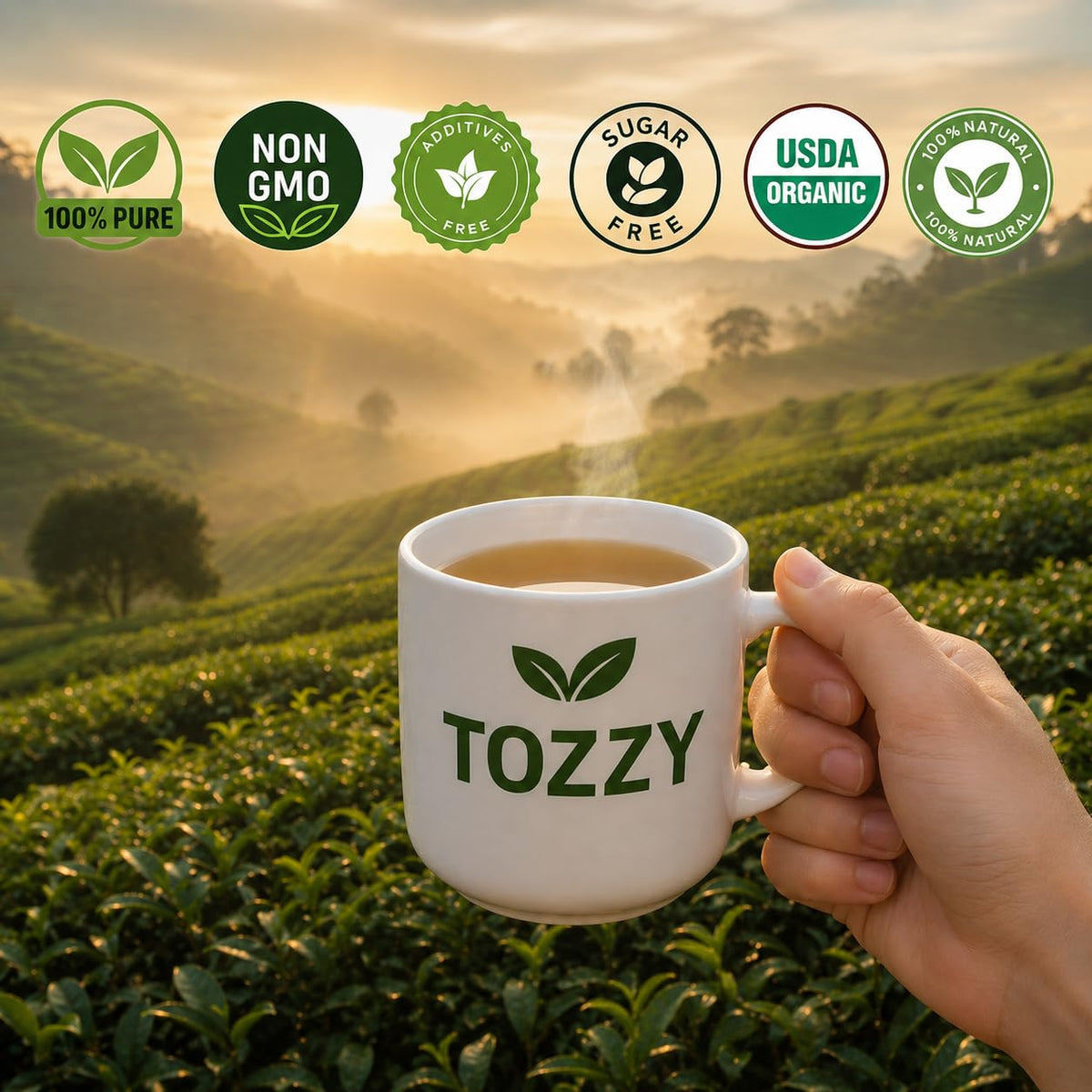 Tozzy Organic Spearmint Tea – 100 Count, Plant-Based Pyramid Tea Bags – Packaging May Vary