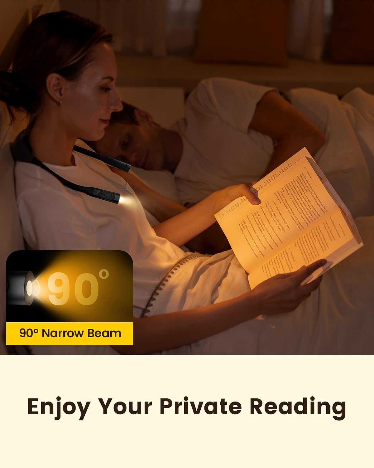 Glocusent Neck Book Light, Rechargeable Neck Lights for Crafts Reading