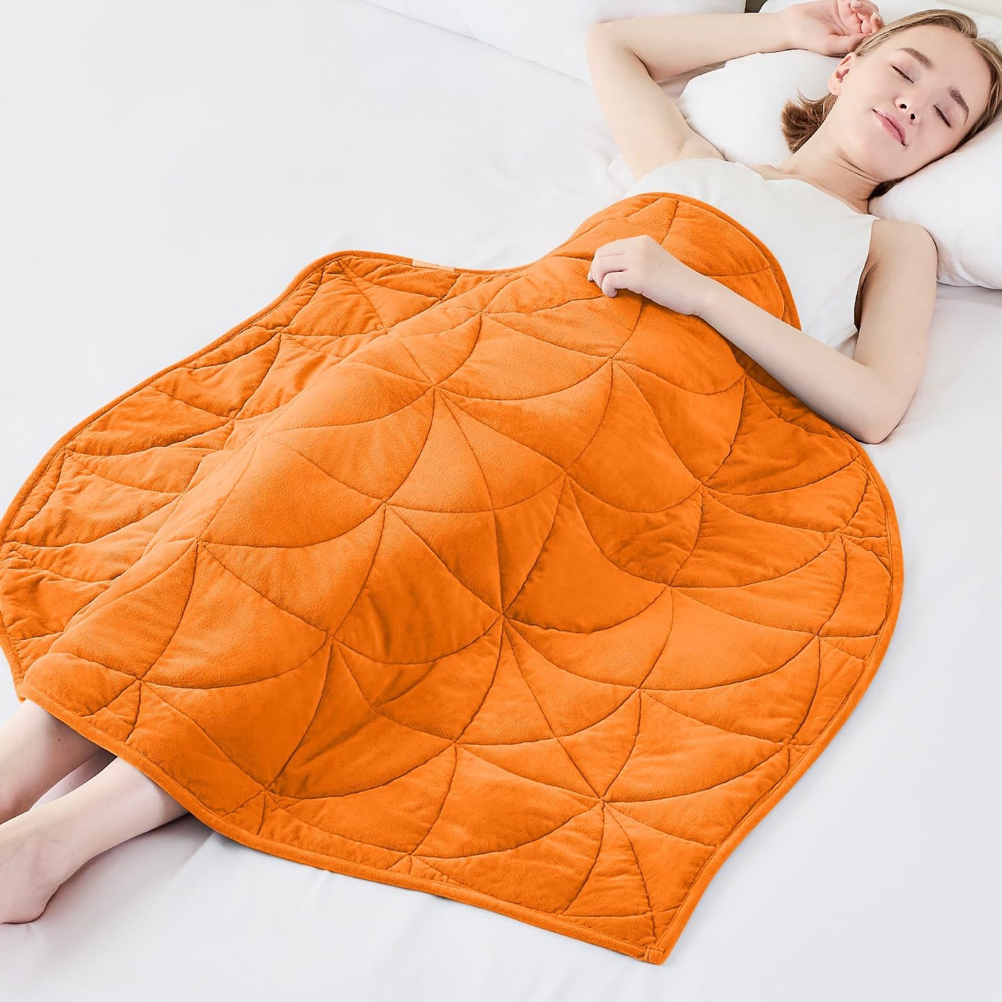 Weighted Lap Blanket 7 lbs for Adults, Luxury Soft Small Weighted Blanket, Compact Portable Weighted Lap Pad for Relaxation, Sleeping, Travel, All-Season Use, Forest Green, 40" x 52"
