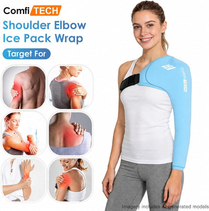 ComfiTECH Shoulder Arm Ice Pack Wrap for Pitchers & Volleyball Players, Reusable Ice Pack for Shoulder & Elbow & Arm Cooling, Adjustable Ice Arm Sleeve for Post-Training Recovery & Muscle Comfort, S