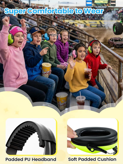 Dr.meter Ear Muffs for Noise Reduction: 27.4SNR Noise Cancelling Headphones for Kids Adults, EM100 Adjustable Hearing Protection Earmuffs for Monster Jam, Autism Sensory, Concerts, Fireworks- 3PACK
