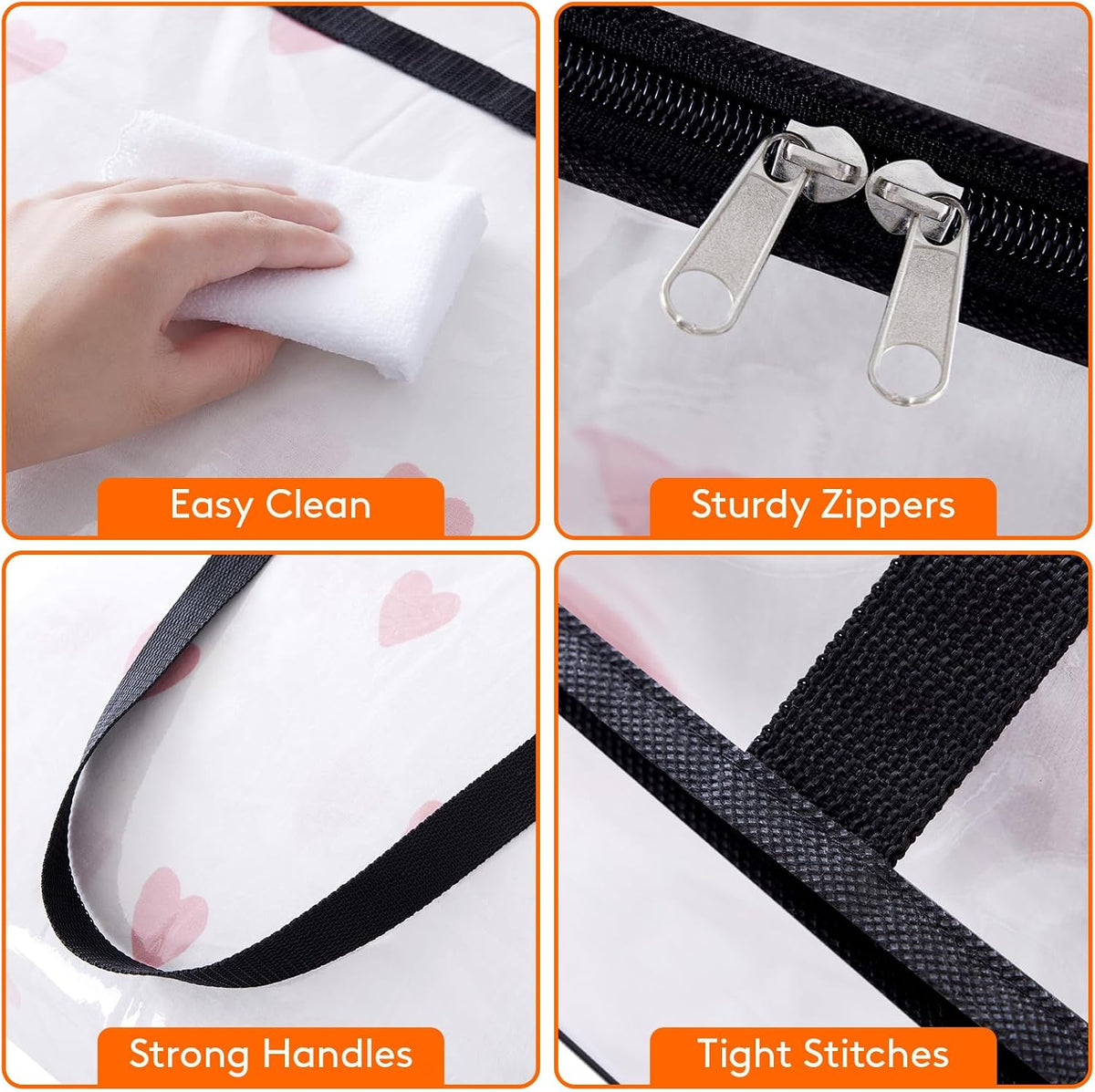 Lifewit 45L Clear Clothes Storage Bags,Plastic Foldable Blanket Storage Bag
