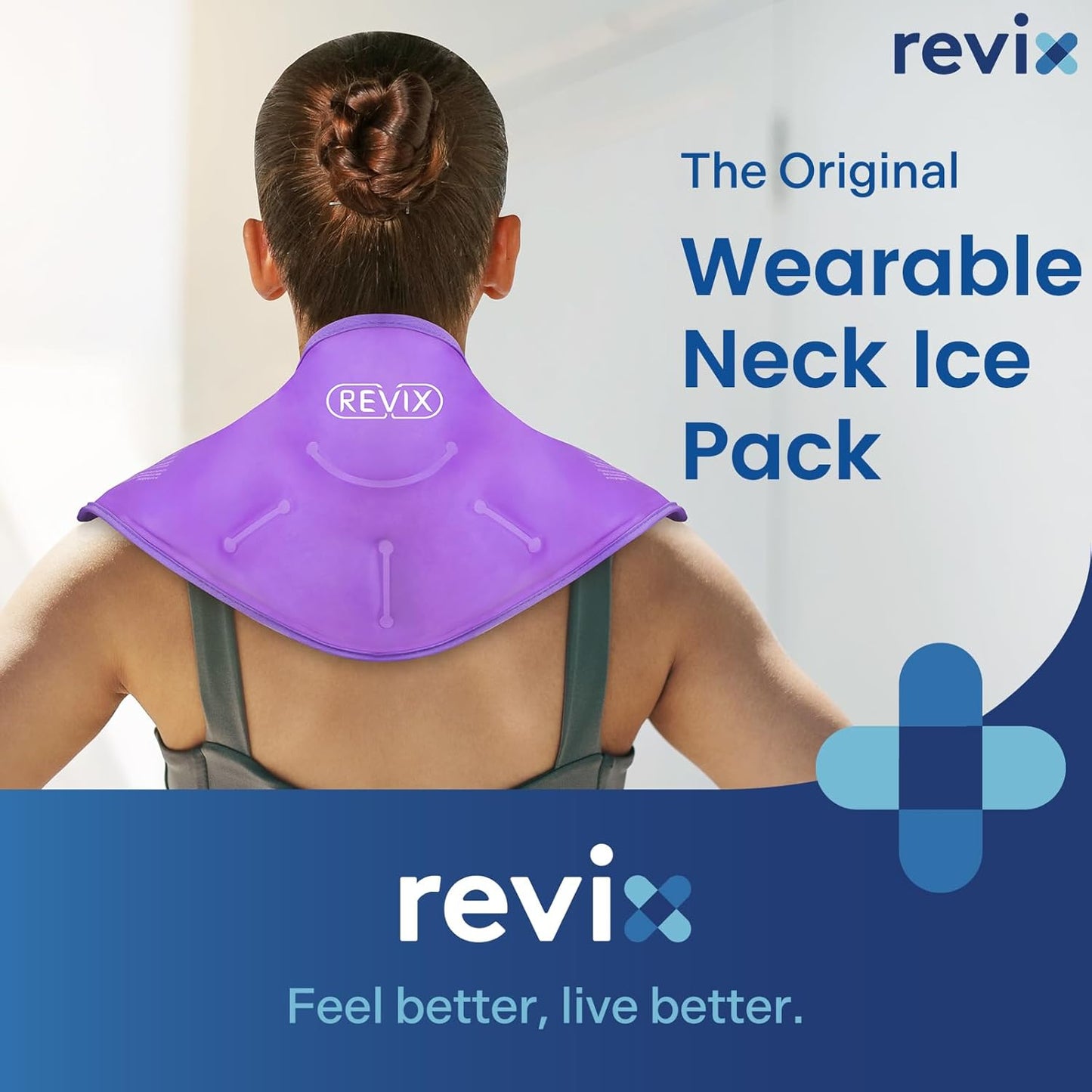 REVIX Neck Ice Pack Wrap – Reusable Hot Cold Gel Pack for Neck and Shoulder, Large Flexible Design with Soft Plush Lining, Cervical Gel Ice Wrap Ideal for Post-Workout Recovery, Fatigue & Relaxation