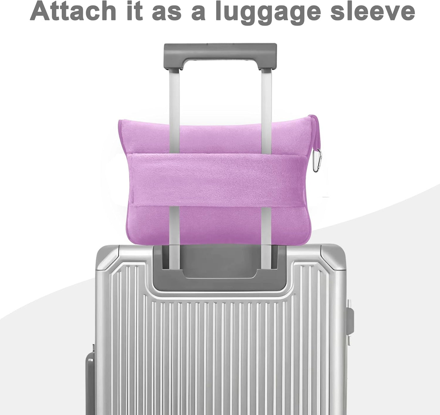 Travel Blanket and Pillow Compact, Premium Soft 2 in 1 Airplane Blanket with Soft Bag Pillowcase，Hand Luggage Sleeve and Backpack Clip (Checkered Black)