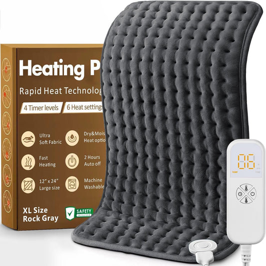 20"x24" XL Heating Pad for Back, Neck & Shoulders, Soft Electric Heating Pad with Moist & Dry Heat, Auto-Off, Machine Washable, Birthday Gifts for Women Wife Mom Her