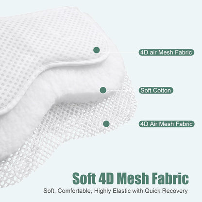 Bath Pillow,Relaxing Body Bath Pillow for Tub - Comfort 4D Mesh Bathtub Cushion Support Neck,Back,Head - Non-Slip Suction Cups,Dries Quickly - Fit Women to Use Luxury Any Bathtub Pillows as Spa Gifts