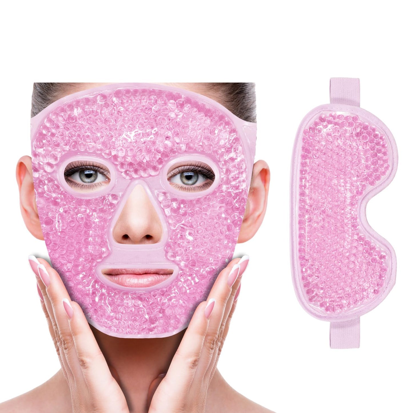 ZNÖCUETÖD Cold Face Ice Mask Facial Ice Pack, Hot Cold Compress for Face