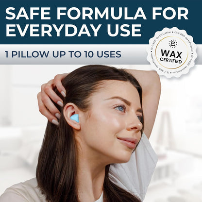 Peace&Quiet PQ Wax Ear Plugs for Sleeping - 30 Silicone Wax Earplugs for Sleeping and Swimming, Gel Ear Plugs for Noise Cancelling, Sound Blocking Level of 32 Db (30 Pillows), Color: White