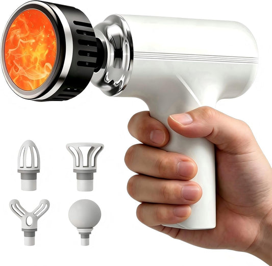 Massage Gun with Heat, Powerful Warming Massage, Home & Travel,White