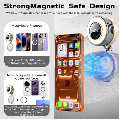 Portable Clip-On Fan, Mini USB Rechargeable 360° Rotatable Fan, Personal Fan 3-Speed Silent Mini Bladeless Fans (White)