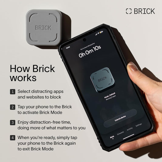 The Brick Smartphone Access Blocker, Subscription-Free Phone Lock