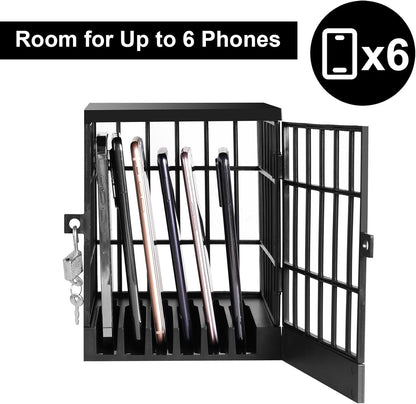 Gemaxvoled Cell Phone Jail Lock Box, Mobile Phones Prison Lockable Cage for Classroom Family Time Party