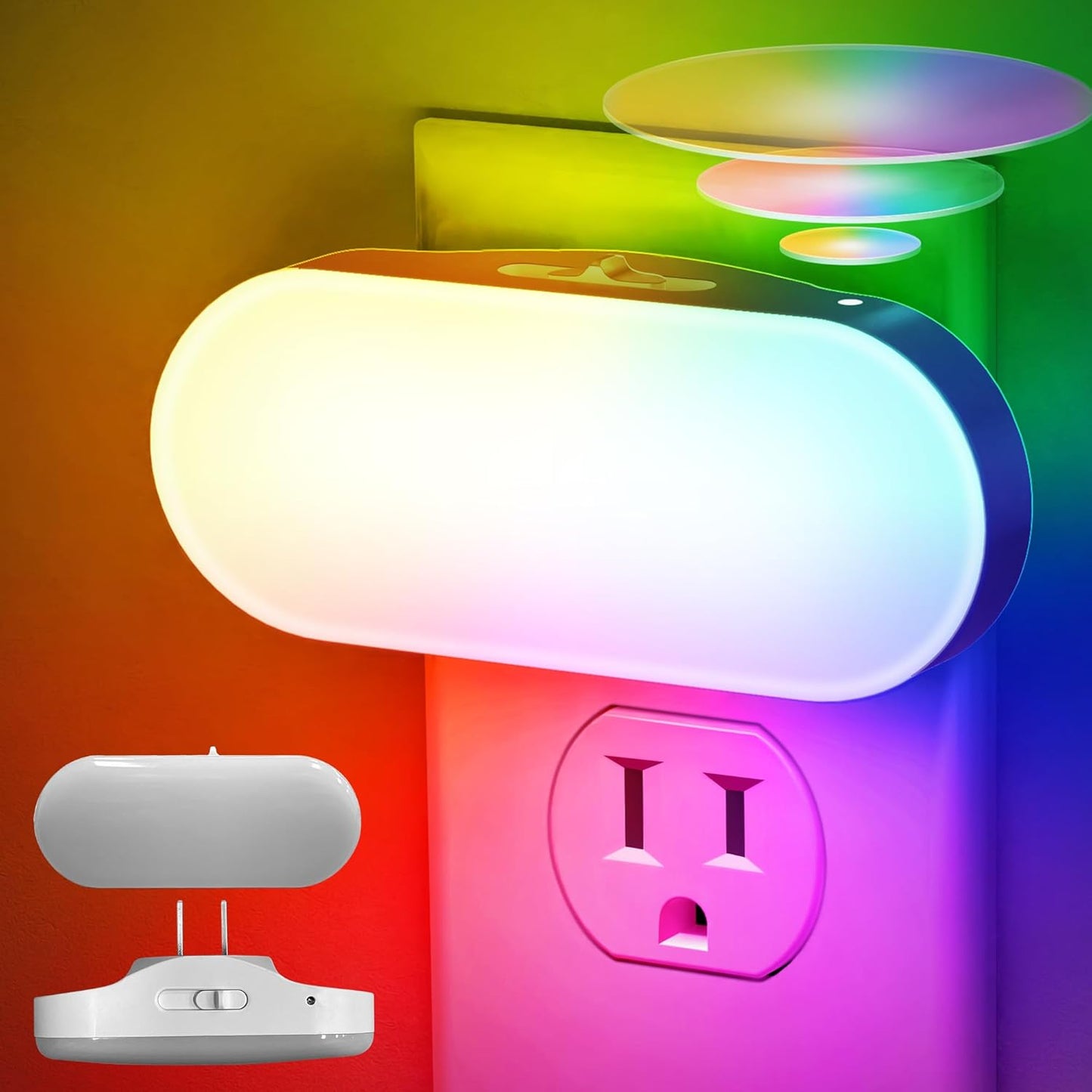 DORESshop Amber Night Light, Auto On/Off, 0-100 LM Adjustable Brightness, Dimmable Plug Into Wall Light Sensor Night Light for Kids Room, Bedroom, Stair Lights, Amber, 1W, 2 Pack