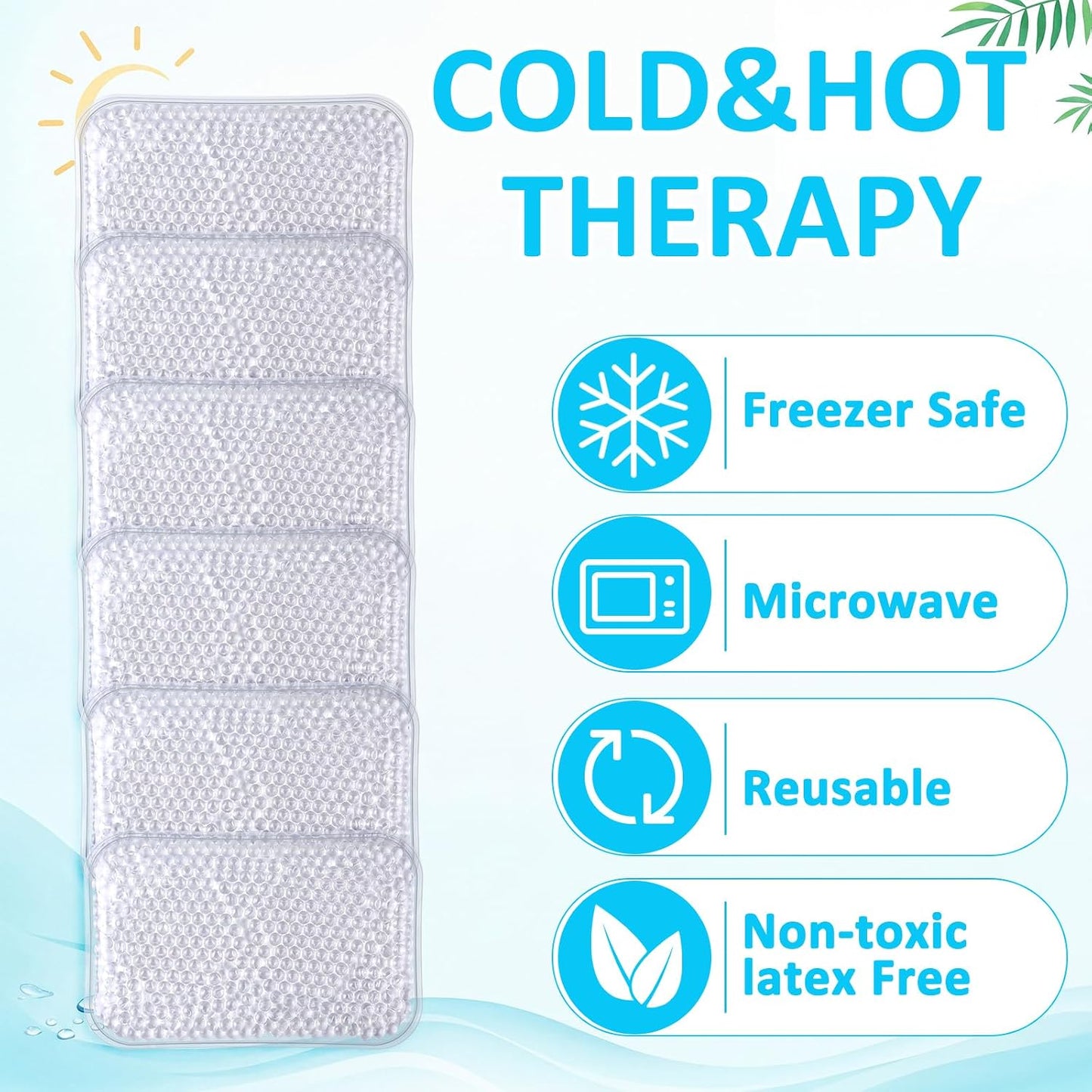 TrelaCo 24 Pcs Gel Bead Ice Pack 4 x 6 Inch Reusable Hot Cold Pack Soft Small Gel Cooling Pad Compress for Sports Swelling, Knee, Shoulder, Foot, Back, Ankle, Neck, Elbow Injuries Wrap Pain Relief
