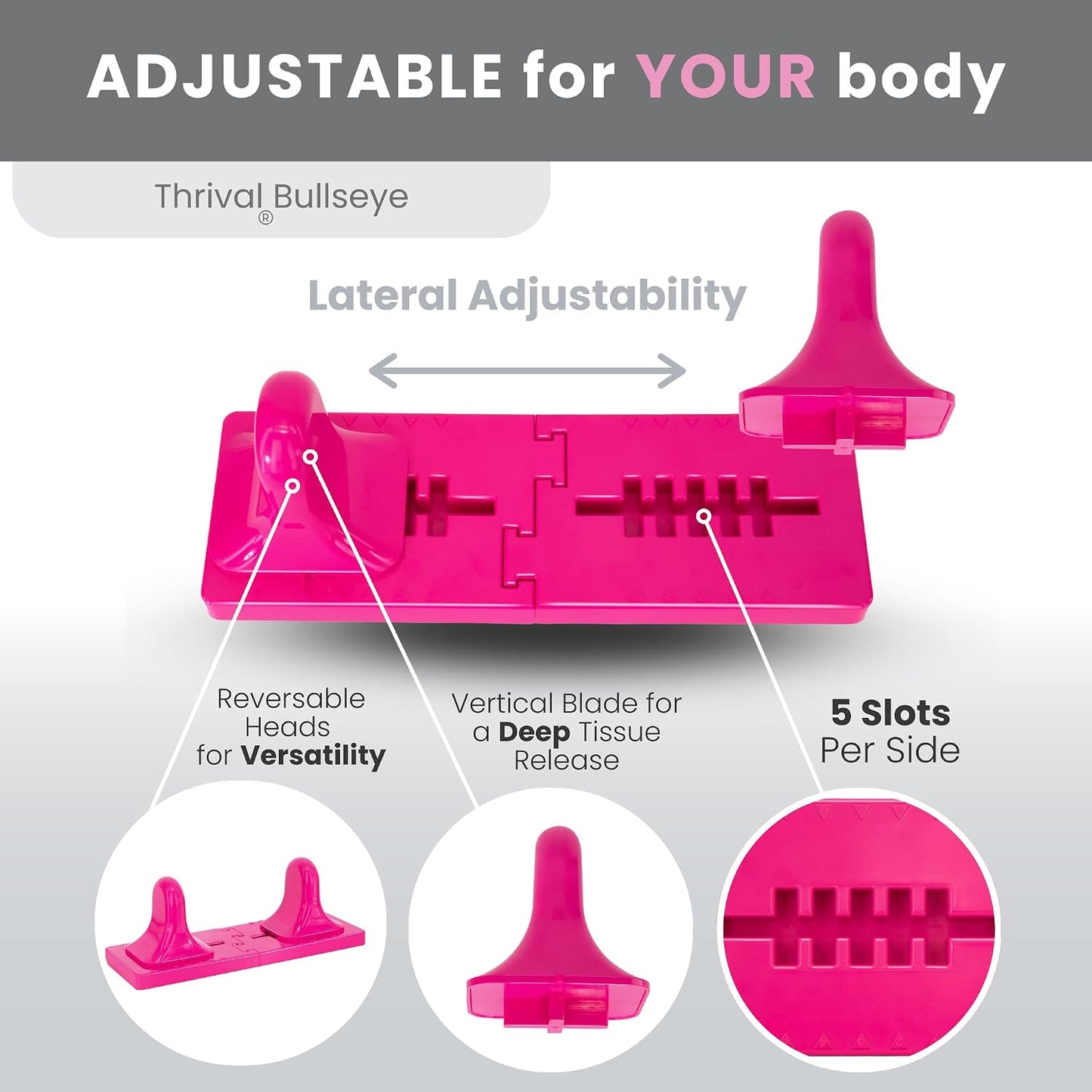 Thrival Arch Back Stretcher - Psoas Muscle Release Tool App for Hip Flexor, Back, Glute, Iliacus, and Neck - Spine Decompressor, Trigger Point, and Myofascial Release – Carbon Black