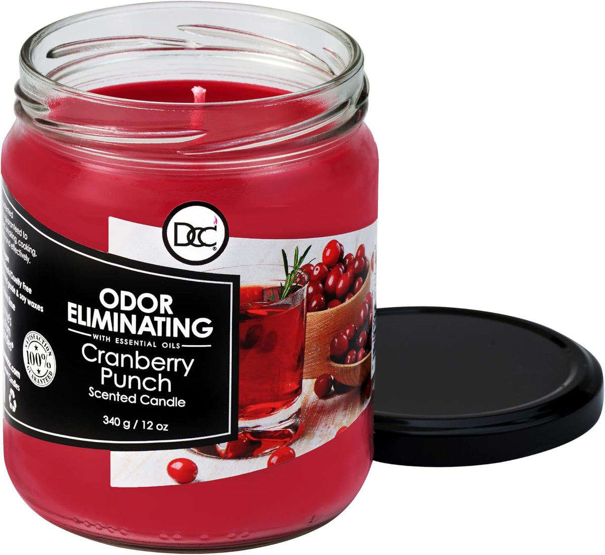 Vanilla Bean Odor Eliminating Highly Fragranced Candle - Eliminates 95% of Pet, Smoke, Food, and Other Smells Quickly - Up to 80 Hour Burn time - 12 Ounce Premium Soy Blend - Colors A