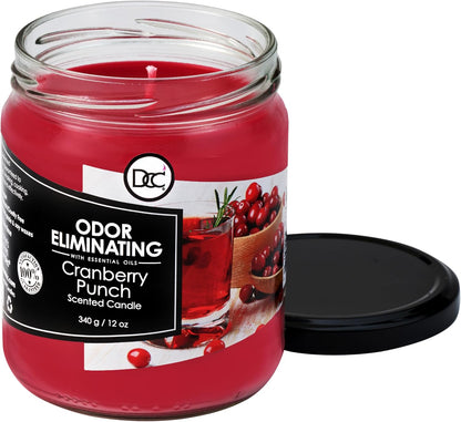 Vanilla Bean Odor Eliminating Highly Fragranced Candle - Eliminates 95% of Pet, Smoke, Food, and Other Smells Quickly - Up to 80 Hour Burn time - 12 Ounce Premium Soy Blend - Colors A