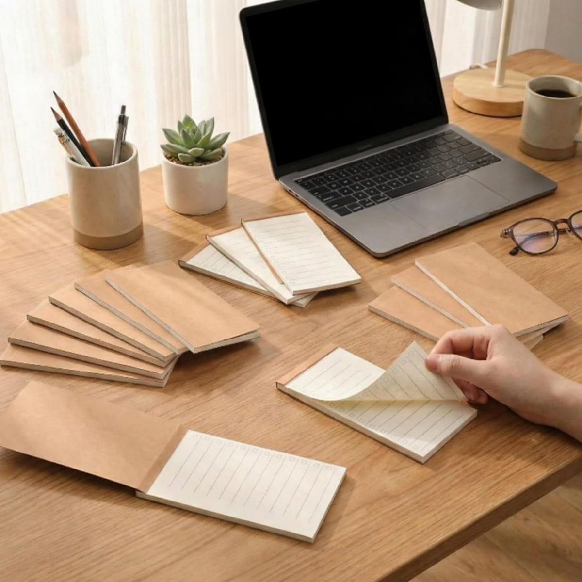Eaasty 50 Pack Daily to Do List Notepad 2.7" x 5.5" Kraft Pocket Notepad