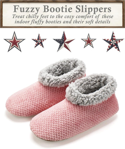 Cozylook Fuzzy Slippers for Women Indoor Soft Sole Slipper Socks with Non Slip Grippers Warm Fluffy