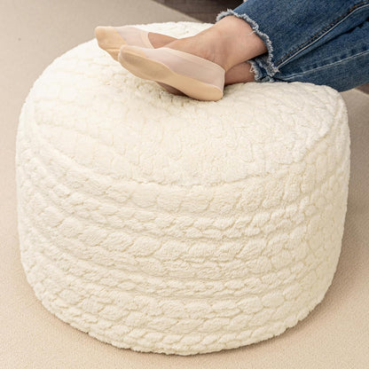 Round Pouf Ottoman 20 x 20 x 14 Inches Boho Poof Home Decor Floor Pouffe Ottoman Foot Rest for Couch Sofa Bean Bag Chairs Living Room Bedroom (Green)