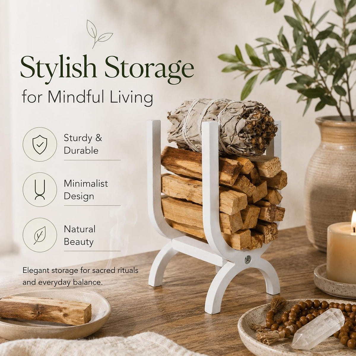 Wooden Palo Santo Holder-Incense Storage Ideal for Palo Santo Sticks& Sage