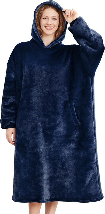 AmyHomie Wearable Blanket Hoodie for Adults & Teens,Oversized Sherpa Hooded Blanket,Warm Cozy Blanket Sweatshirt as Christmas Birthday Gifts for Women Men