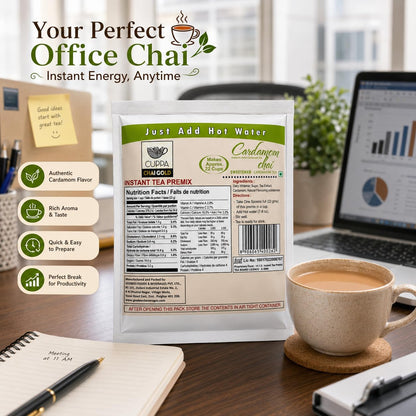 Chai Gold Instant Chai Tea Premix Powder - Sweetened Milk Tea Latte Mix for Home and Beverage Dispensers - [500g / 1.1 lb Bulk Bag] (Kadak)