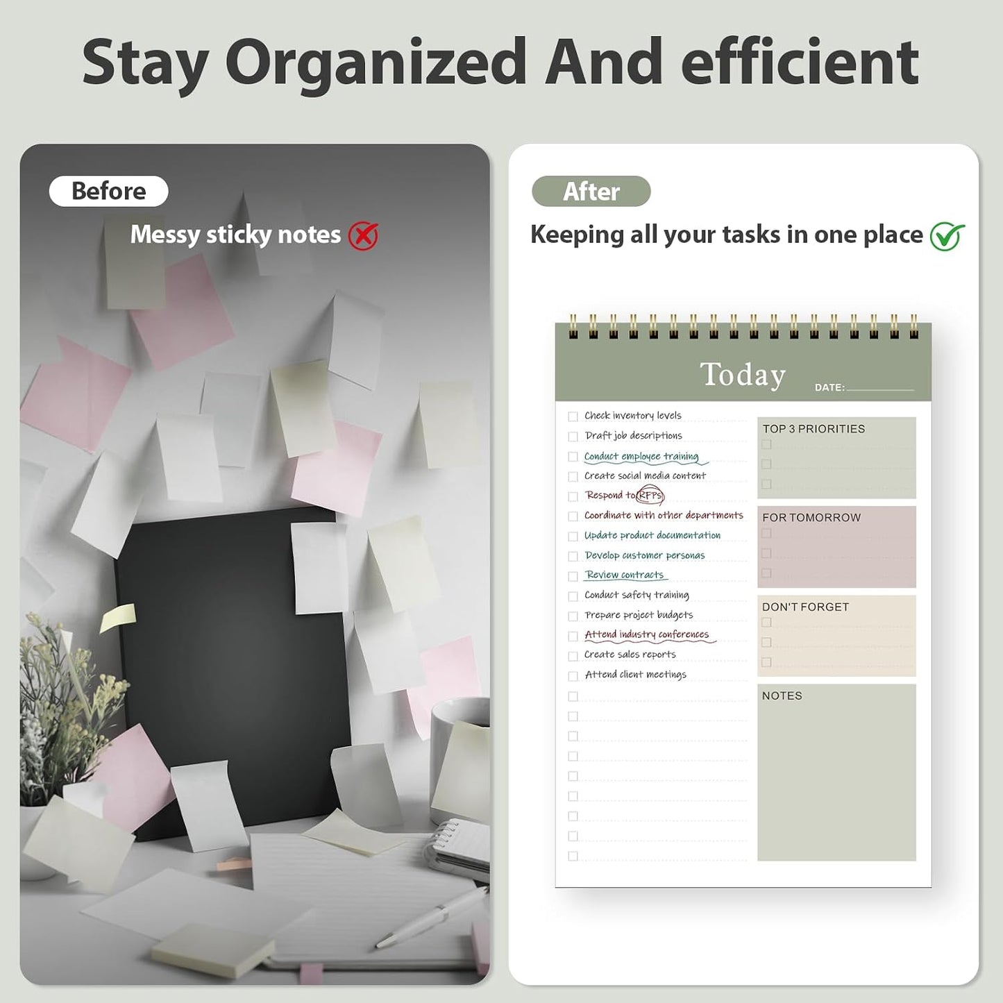 Weekly To Do List Notepad, Undated Planner with 52 Sheets (8.5''x11'') | Desk Accessories and Supplies, Women & Man, Home School & Work