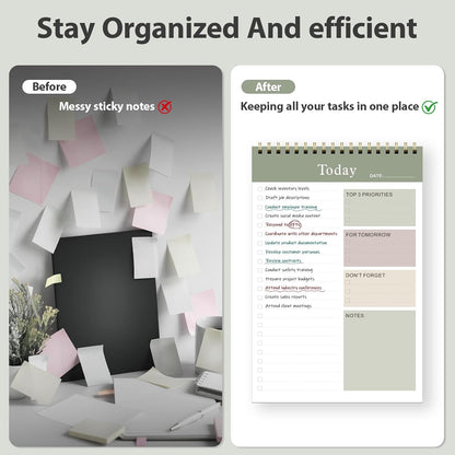 Weekly To Do List Notepad, Undated Planner with 52 Sheets (8.5''x11'') | Desk Accessories and Supplies, Women & Man, Home School & Work