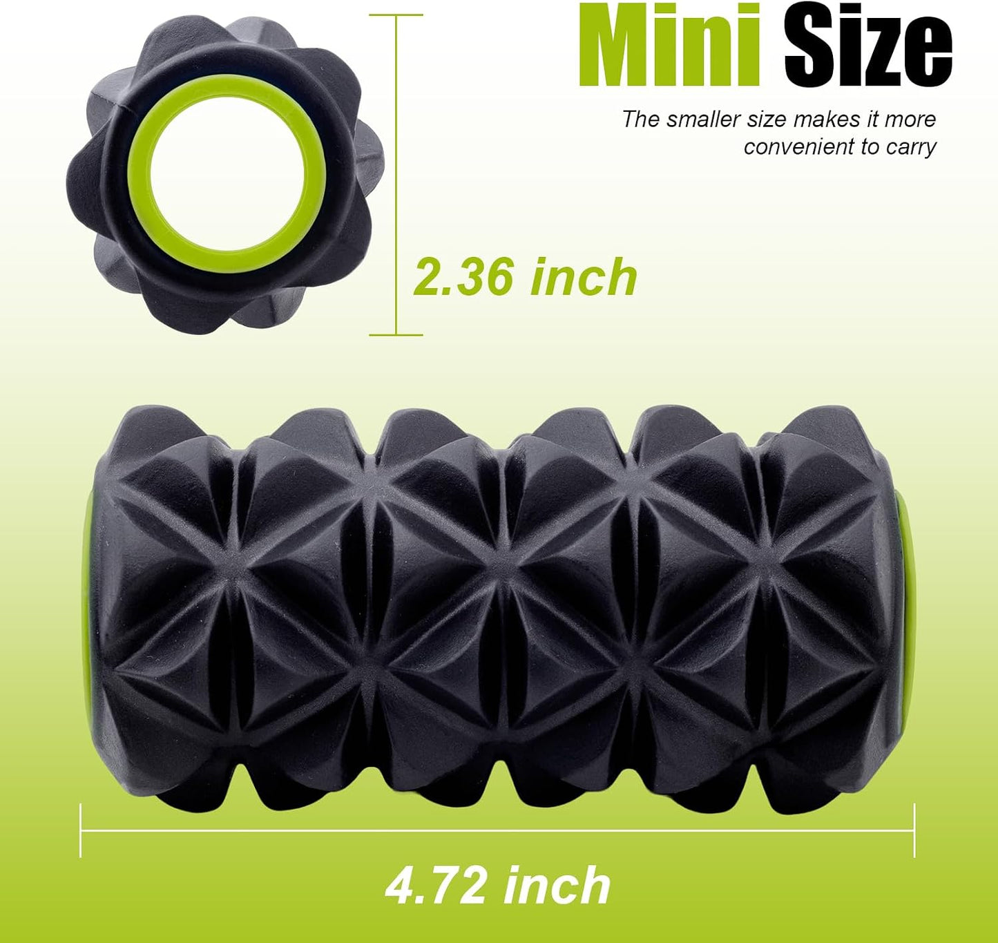 Back Roller Wheel - 5 Pack Yoga Foam Roller for Physical Therapy & Back Stretcher, Deep Tissue Massage for Pain Relief & Stretching | Green.