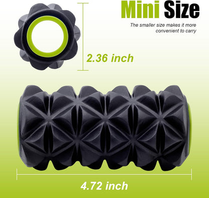 Back Roller Wheel - 5 Pack Yoga Foam Roller for Physical Therapy & Back Stretcher, Deep Tissue Massage for Pain Relief & Stretching | Green.