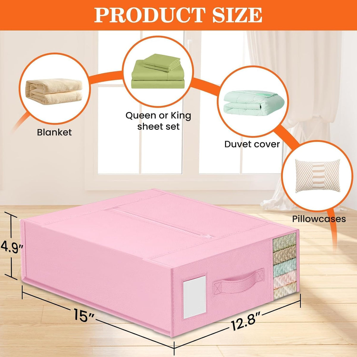 WOWBOX Bed Sheet Organizers and Storage,Closet Organizer Under Bed Storage