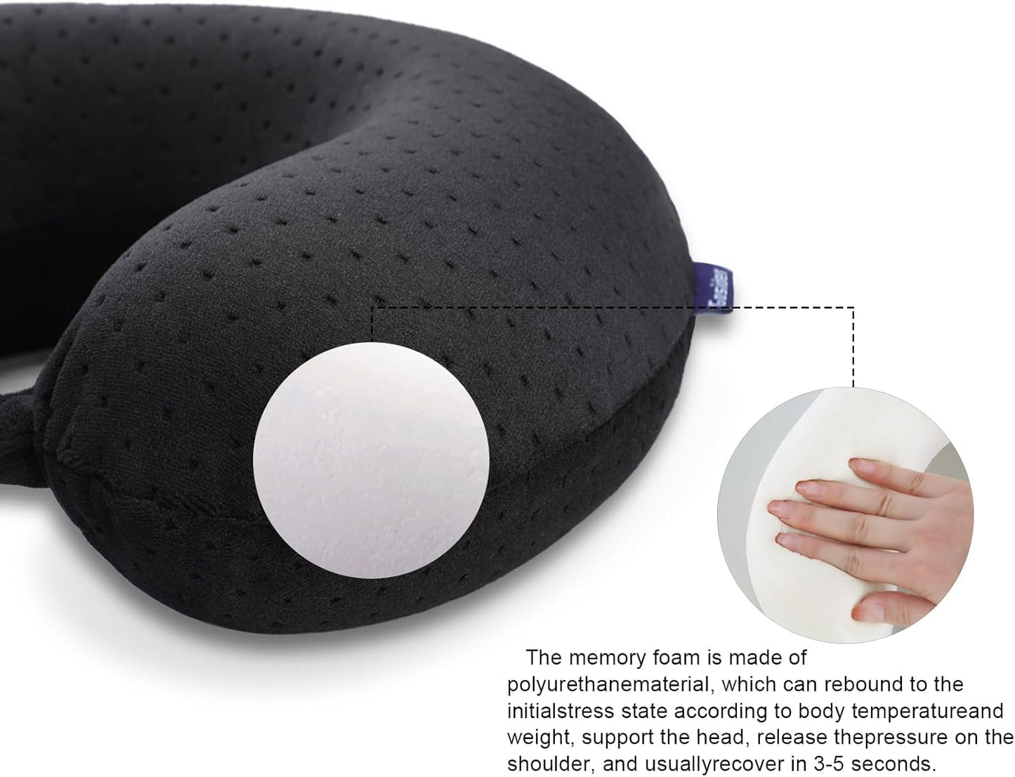 Neck Pillows for Sleeping Travel Pink Travel Pillow Comfortable U Shape Memory Foam Pillows Neck and Head Support Portable Travel Neck Pillow Suitable for Planes, Trains, Self-Driving Cars