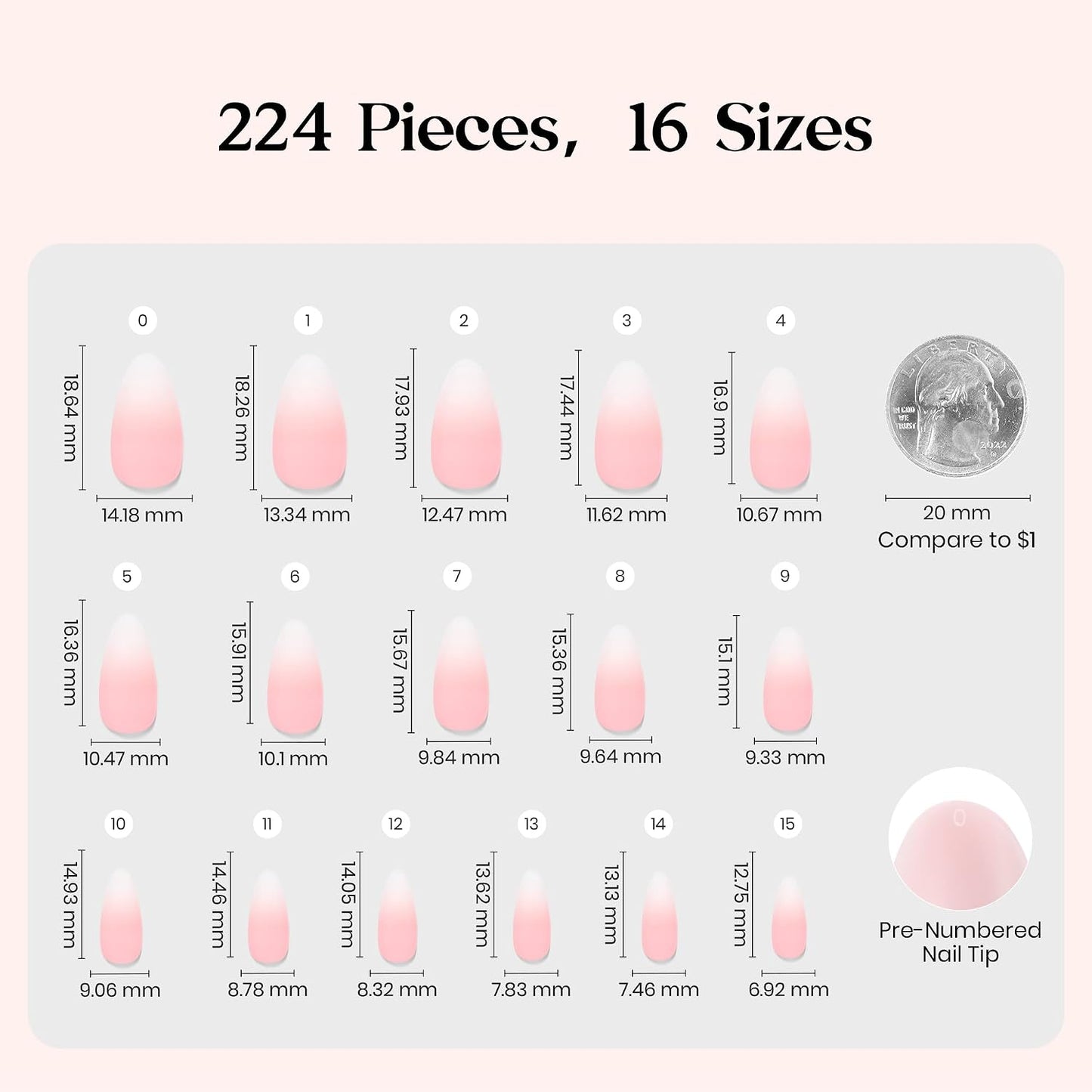 Beetles Press On Nail Kit-Short Square French Tip Press On Nails, 150Pcs Pink French Nail Tips with Nail Glue & Remover Builder Top Coat Nail Lamp, All-in-One DIY Fake Nails Gift for Women