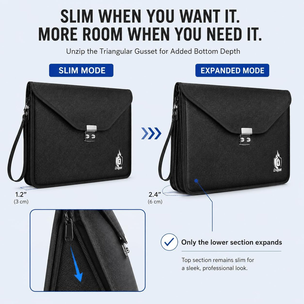 6400°F Fireproof Document Bag with Lock, UL94 VTM-1 Certified