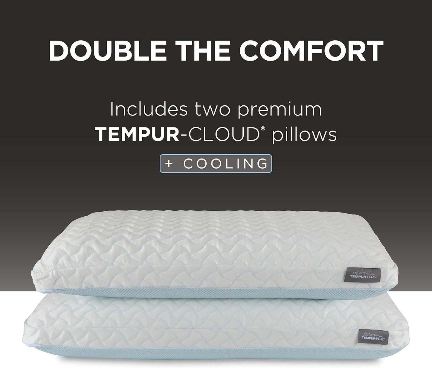 Tempur-Pedic TEMPUR-Cloud® + Cooling Pillow, Standard - 2-Pack